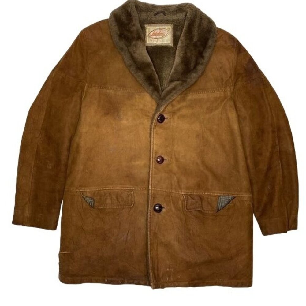 Vintage Lakeland Sportswear Faux Fur Suede Winter Coat: Size 42